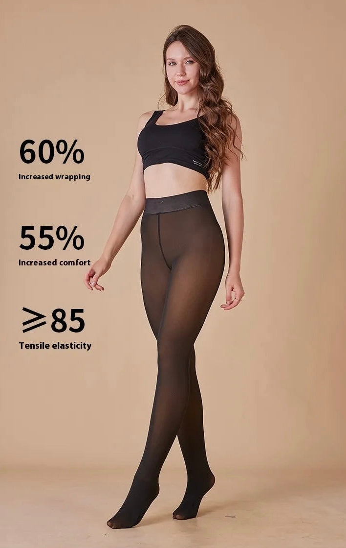GOCUNE - Sheer Fleece-Lined Leggings