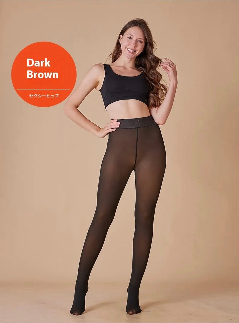 GOCUNE - Sheer Fleece-Lined Leggings
