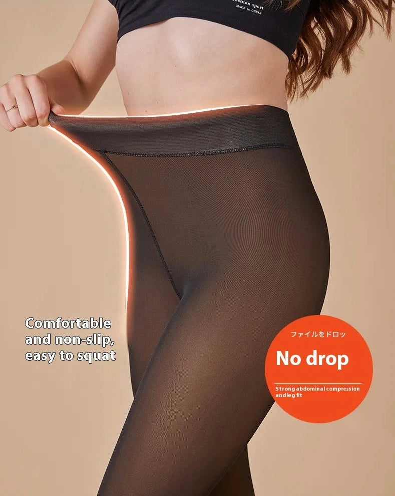 GOCUNE - Sheer Fleece-Lined Leggings
