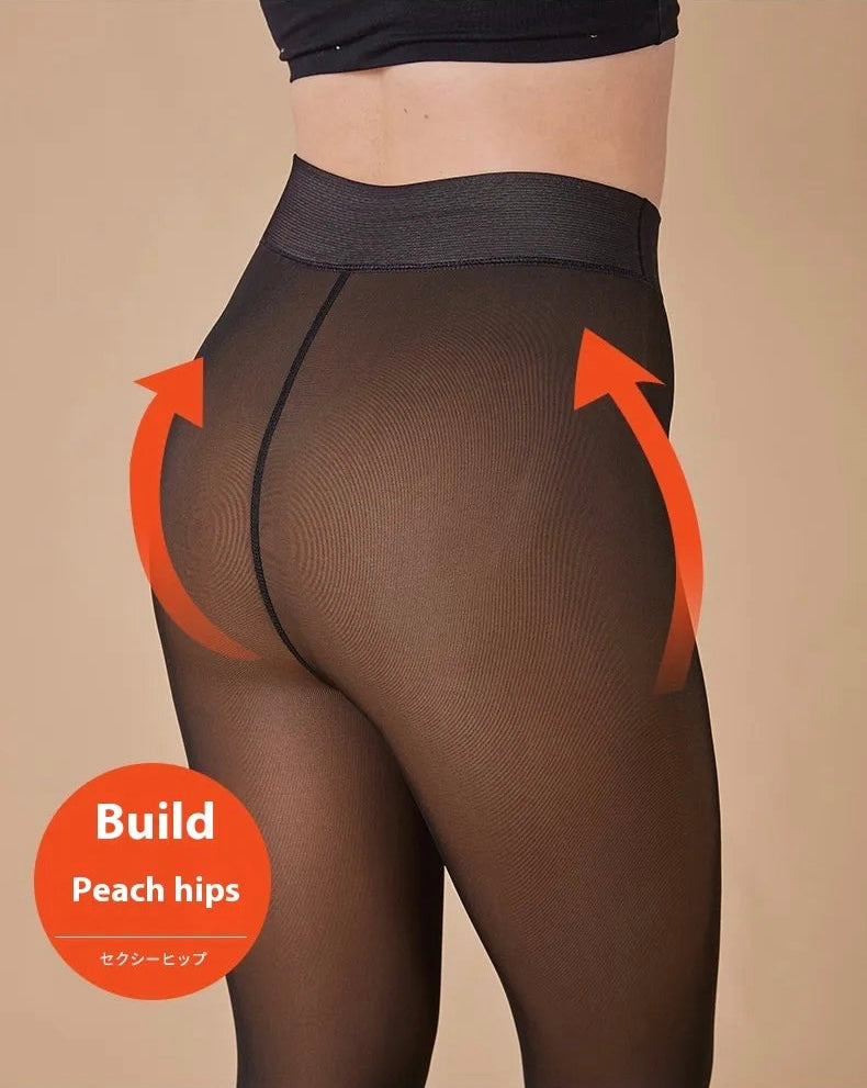 GOCUNE - Sheer Fleece-Lined Leggings