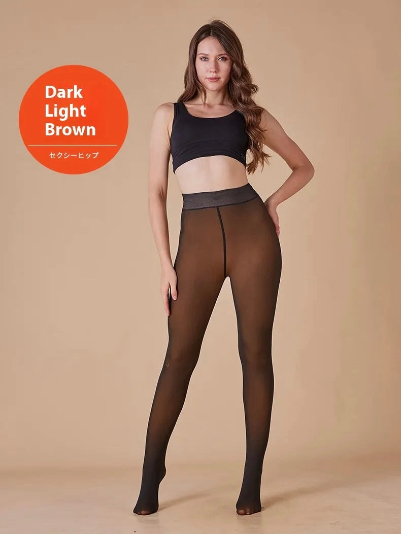 GOCUNE - Sheer Fleece-Lined Leggings