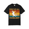 Corgi 'First of All I'm Delight' Retro Graphic T-Shirt
