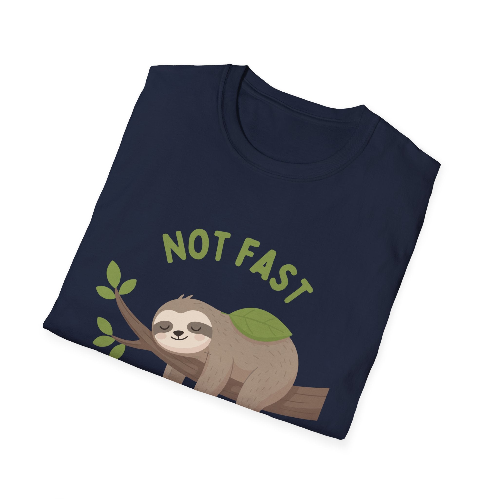 Sloth T-Shirt – “Not Fast Not Furious” Relaxed Animal Graphic Tee