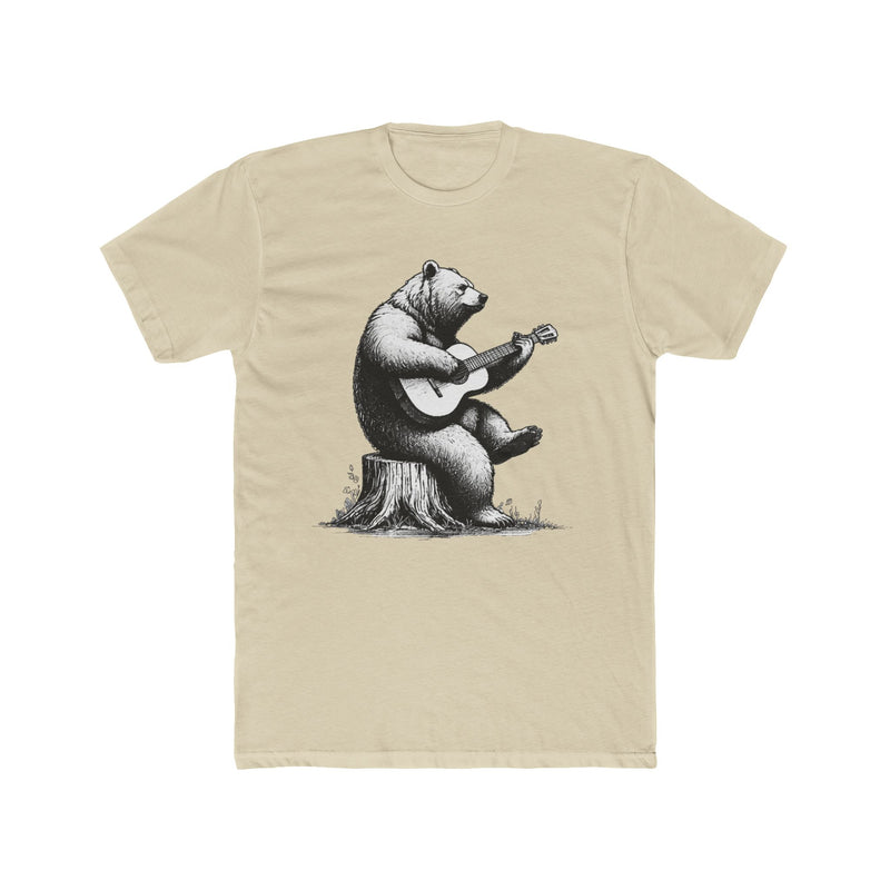 Bear Playing Guitar T-Shirt — Vintage Acoustic Bear Music Tee