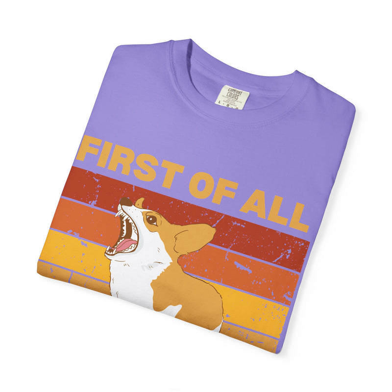 Corgi 'First of All I'm Delight' Retro Graphic T-Shirt