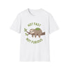 Sloth T-Shirt – “Not Fast Not Furious” Relaxed Animal Graphic Tee