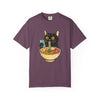 Cat Ramen T-Shirt — Cute Black Cat Slurping Ramen Graphic Tee