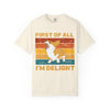 Corgi 'First of All I'm Delight' Retro Graphic T-Shirt