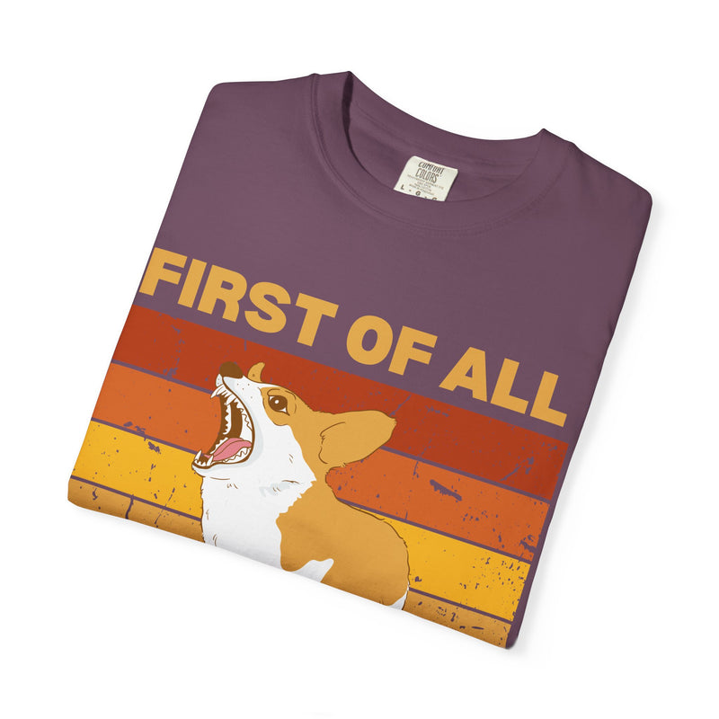 Corgi 'First of All I'm Delight' Retro Graphic T-Shirt