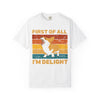 Corgi 'First of All I'm Delight' Retro Graphic T-Shirt