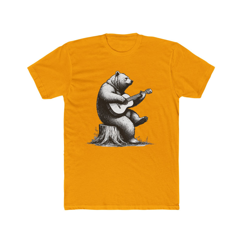 Bear Playing Guitar T-Shirt — Vintage Acoustic Bear Music Tee