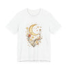 Moon & Autumn Florals Tee – Crescent Moon Floral Graphic T-Shirt