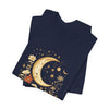 Moon & Autumn Florals Tee – Crescent Moon Floral Graphic T-Shirt