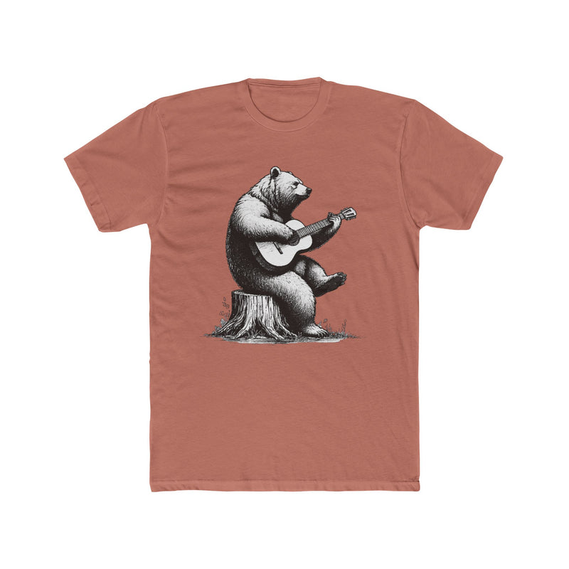 Bear Playing Guitar T-Shirt — Vintage Acoustic Bear Music Tee