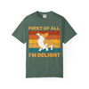 Corgi 'First of All I'm Delight' Retro Graphic T-Shirt
