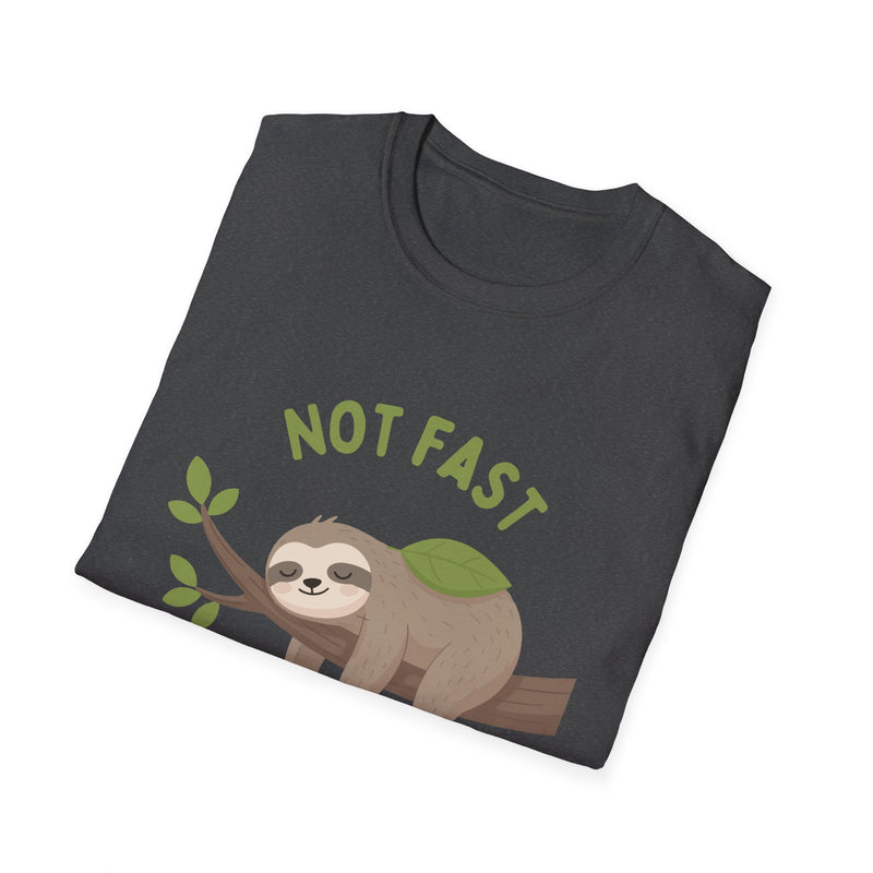 Sloth T-Shirt – “Not Fast Not Furious” Relaxed Animal Graphic Tee