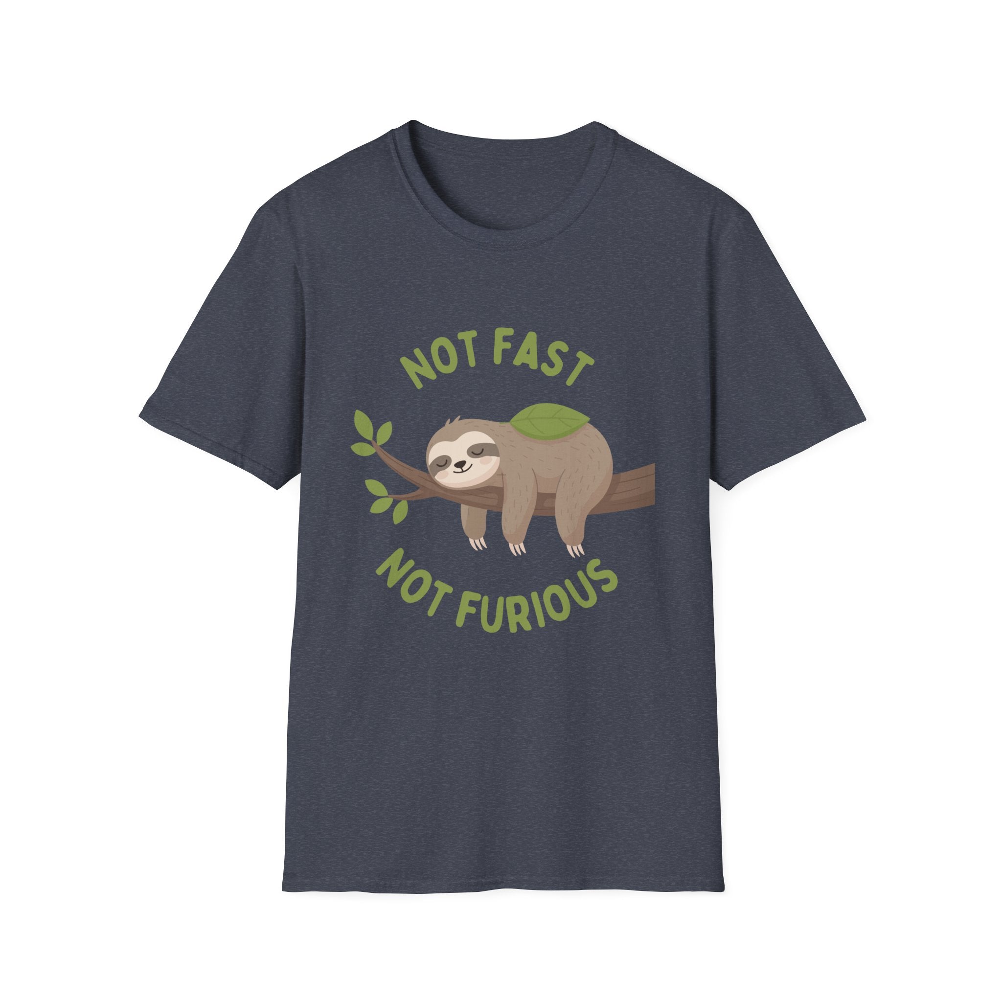 Sloth T-Shirt – “Not Fast Not Furious” Relaxed Animal Graphic Tee