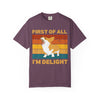 Corgi 'First of All I'm Delight' Retro Graphic T-Shirt