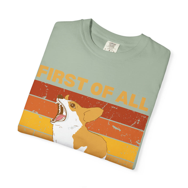 Corgi 'First of All I'm Delight' Retro Graphic T-Shirt