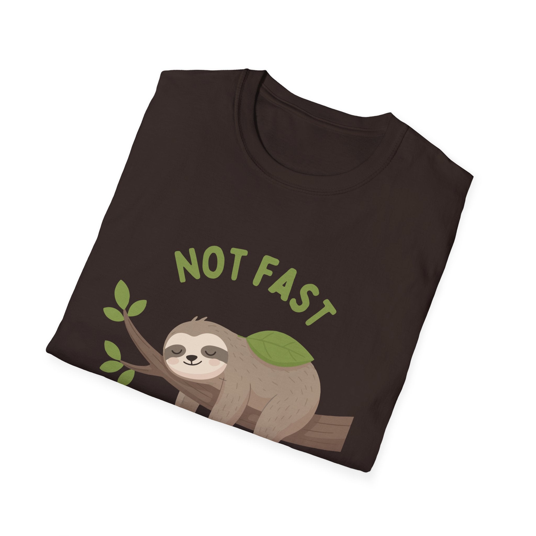 Sloth T-Shirt – “Not Fast Not Furious” Relaxed Animal Graphic Tee