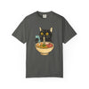 Cat Ramen T-Shirt — Cute Black Cat Slurping Ramen Graphic Tee