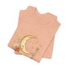Moon & Autumn Florals Tee – Crescent Moon Floral Graphic T-Shirt