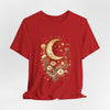 Moon & Autumn Florals Tee – Crescent Moon Floral Graphic T-Shirt