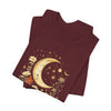 Moon & Autumn Florals Tee – Crescent Moon Floral Graphic T-Shirt