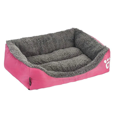 Pink Plush Pet Bed Mat with Anti-Slip Waterproof Bottom
