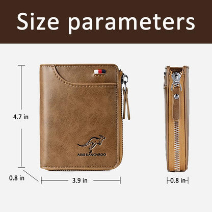 Aiks Kangaroo RFID Anti-Theft PU Leather Wallet
