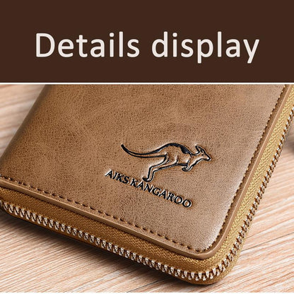 Aiks Kangaroo RFID Anti-Theft PU Leather Wallet