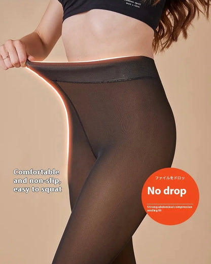 GOCUNE - Sheer Fleece-Lined Leggings