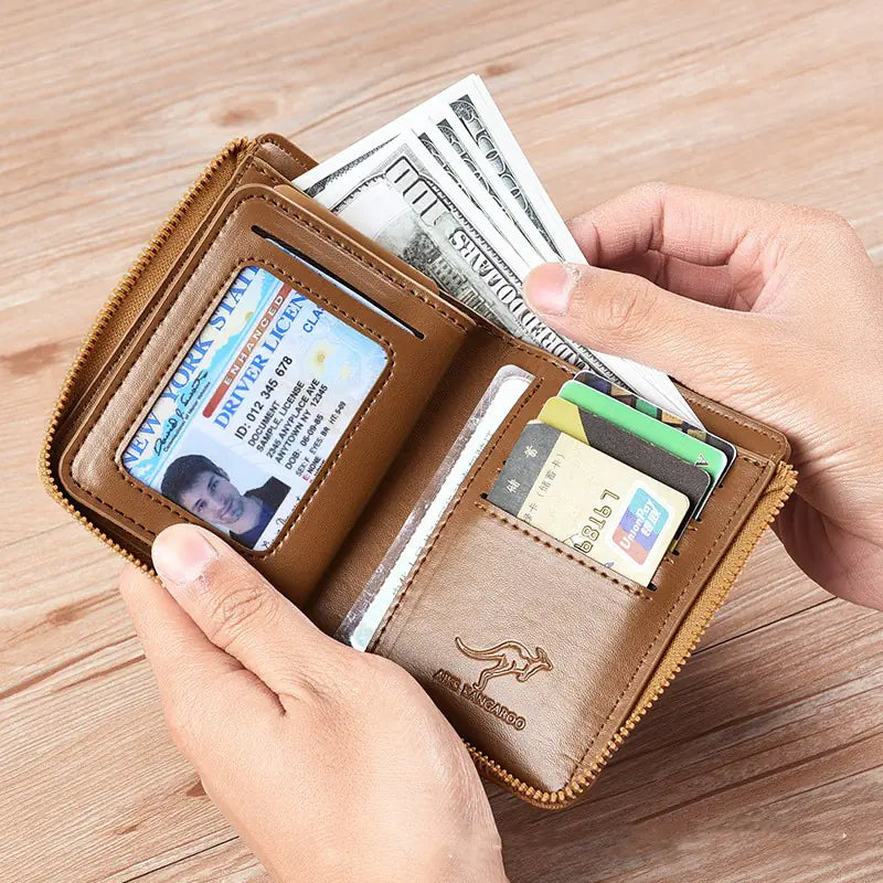 Aiks Kangaroo RFID Anti-Theft PU Leather Wallet
