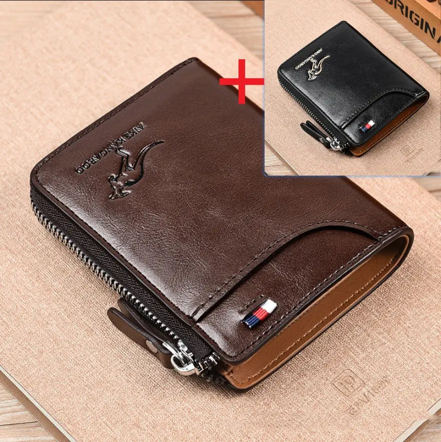 Aiks Kangaroo RFID Anti-Theft PU Leather Wallet