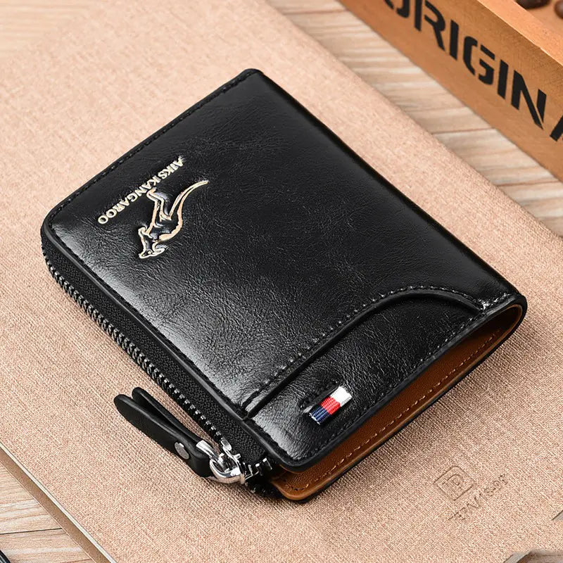 Aiks Kangaroo RFID Anti-Theft PU Leather Wallet