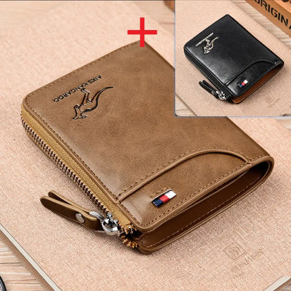 Aiks Kangaroo RFID Anti-Theft PU Leather Wallet