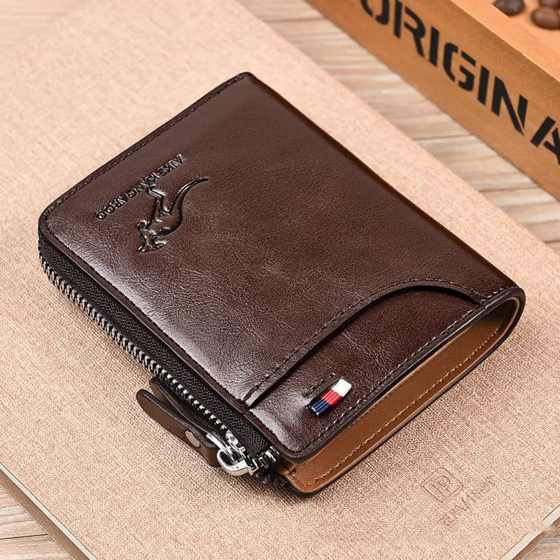 Aiks Kangaroo RFID Anti-Theft PU Leather Wallet